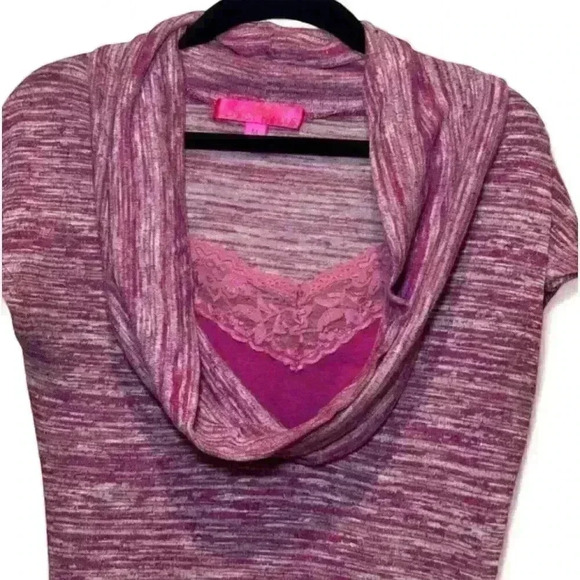 Almost Famous Women's Sleeveless Cowl Neck Tank Top Size Medium Heathered Pink - Picture 2 of 4